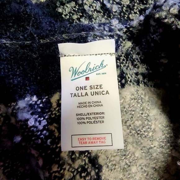 Woolrich Boucle Buffalo Plaid Soft Cozy Blanket Wrap Shrug OS Like New - Picture 7 of 7